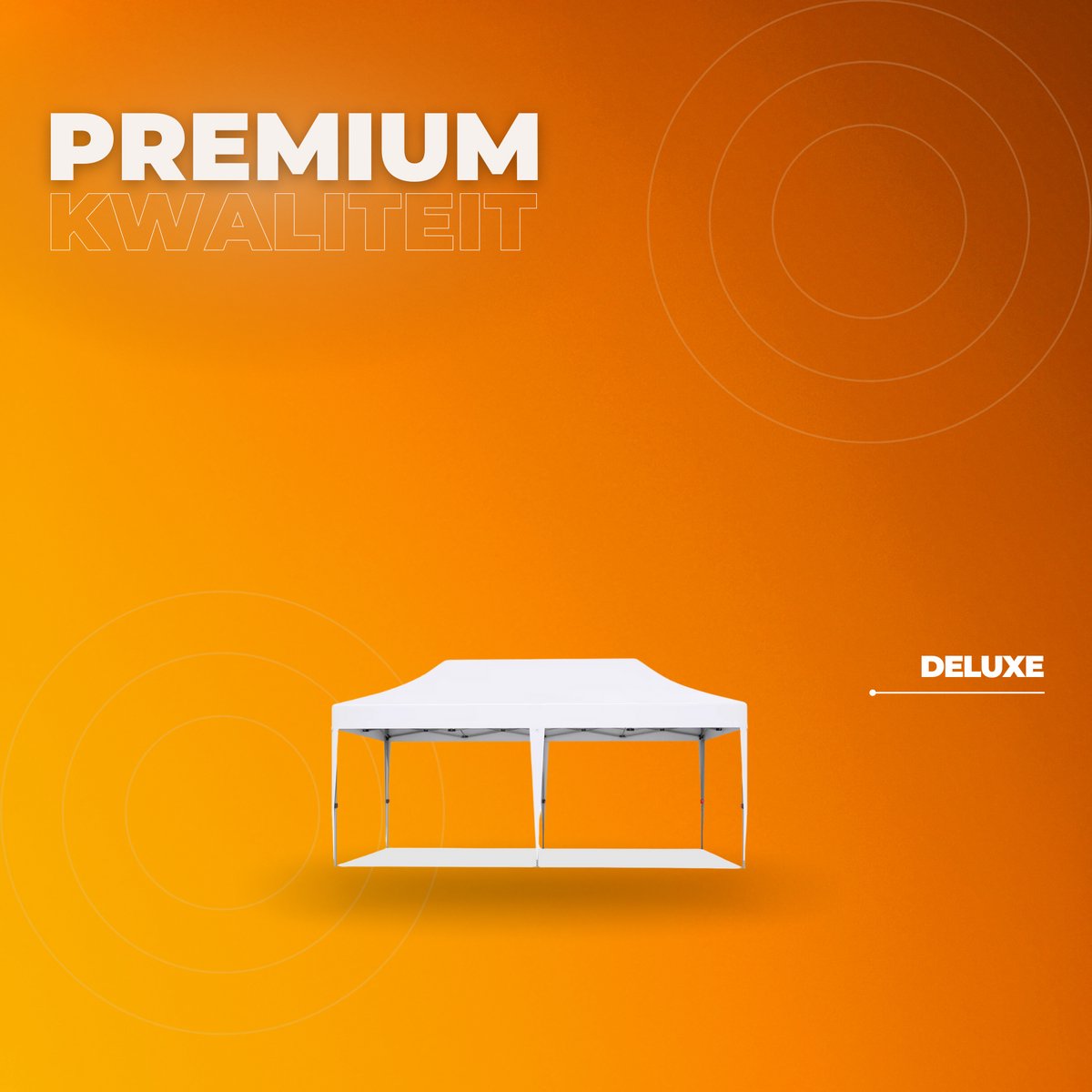 Partytent met zijwanden - 300x600cm - Opvouwbaar - Wit - Easy up - Paviljoen - Waterdicht weerbestendig - In hoogte verstelbaar