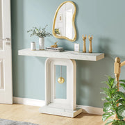 Moderne Wandtafel Marlero- 30 × 100 × 82 cm - Haltafel - Marmerlook - Consoletafel - Voor Gang en Woonkamer