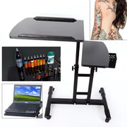 Mobiele Tattoo Werkbank - Werkstation - Tattootafel - Voor Tattoo Studio en Salon - In Hoogte Verstelbaar en Draagbaar Werkstation met Armsteun - Zwart