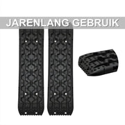 Oprijplaat 2-delig - Tractiebord 2-delig - Oprijblokken - Voor Offroad, Sneeuw & Modder - voor campers & voertuigen - Zand of sneeuw - Zwart