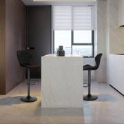 Barkruk - Zwart Industrial Design - Velvet Barstoel met Rugleuning - Verstelbare Hoogte - Set van 1 - Keukenstoel