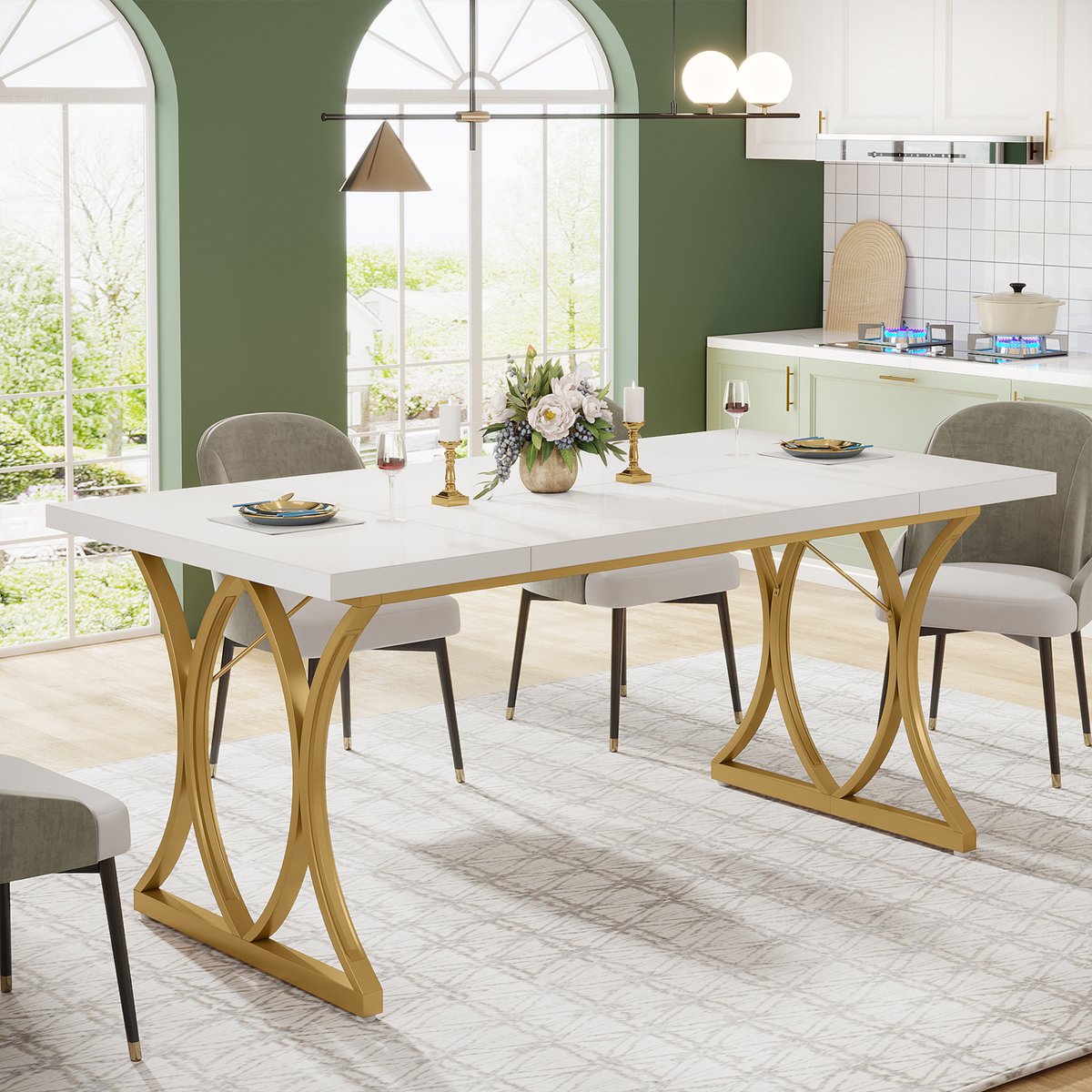 Eettafel - Keukentafel - Eetkamertafel - Voor 4-6 personen - Wit