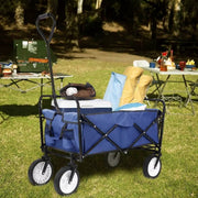Bolderkar - Groen - Strandwagen - Opvouwbaar tuinwagen - Met duwstang - Voor buitengebruik - 115 kg capaciteit - All terrain
