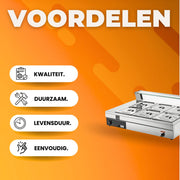 Buffetverwarmer - chafing dish- warmhoudschalen- elektrisch RVS Voedselverwarmer - 1500W - 6x13,2L Buffetbakken - Incl. Deksels & Aftapkraan