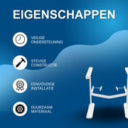 Toiletveiligheidsbeugel - Voor Badkamer en Toilet - Stevige Handgreep voor Extra Ondersteuning - Wit Metaal