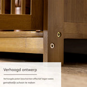 XXL Vintage schoenenkast Tavien - Schoenenrek - 20 paar - Voor Entree - Met deuren