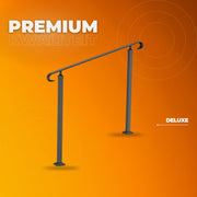Trapleuning deluxe - Anti slip - Balustrade - Binnen en buiten - Houders - Leuningen voor Trappen - Staal - Met trapleuninghouders - 120cm