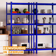 Opbergrekken Vaylen - Garage Rekken - 5-Tier Metalen Opslagplanken 180x90x40 cm - Industrieel Zware Lasten - Voor Schuur, Werkplaats & Opbergruimte