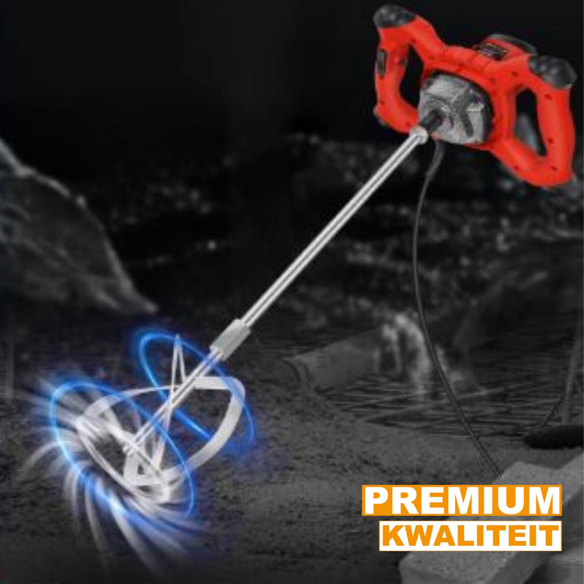 Handheld Betonmixer Zyren - 2600W - 6 Snelheden - Verstelbare Roerder - Elektrische Mix - M14 Mengstaaf - 120mm