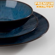 Opulent Bordenset – 4 persoons – 16 delig – Blauw Keramisch – Serviesset – Kleine Borden