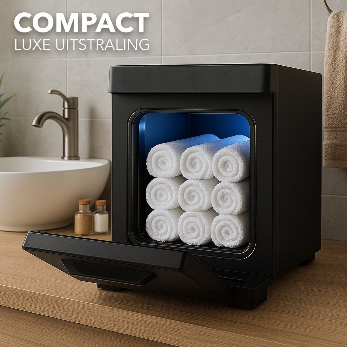Handdoek warmer - Towel verwarmer - Heater - Voor Salons, Spa’s en Thuisgebruik - met Ozonfunctie - Zwart