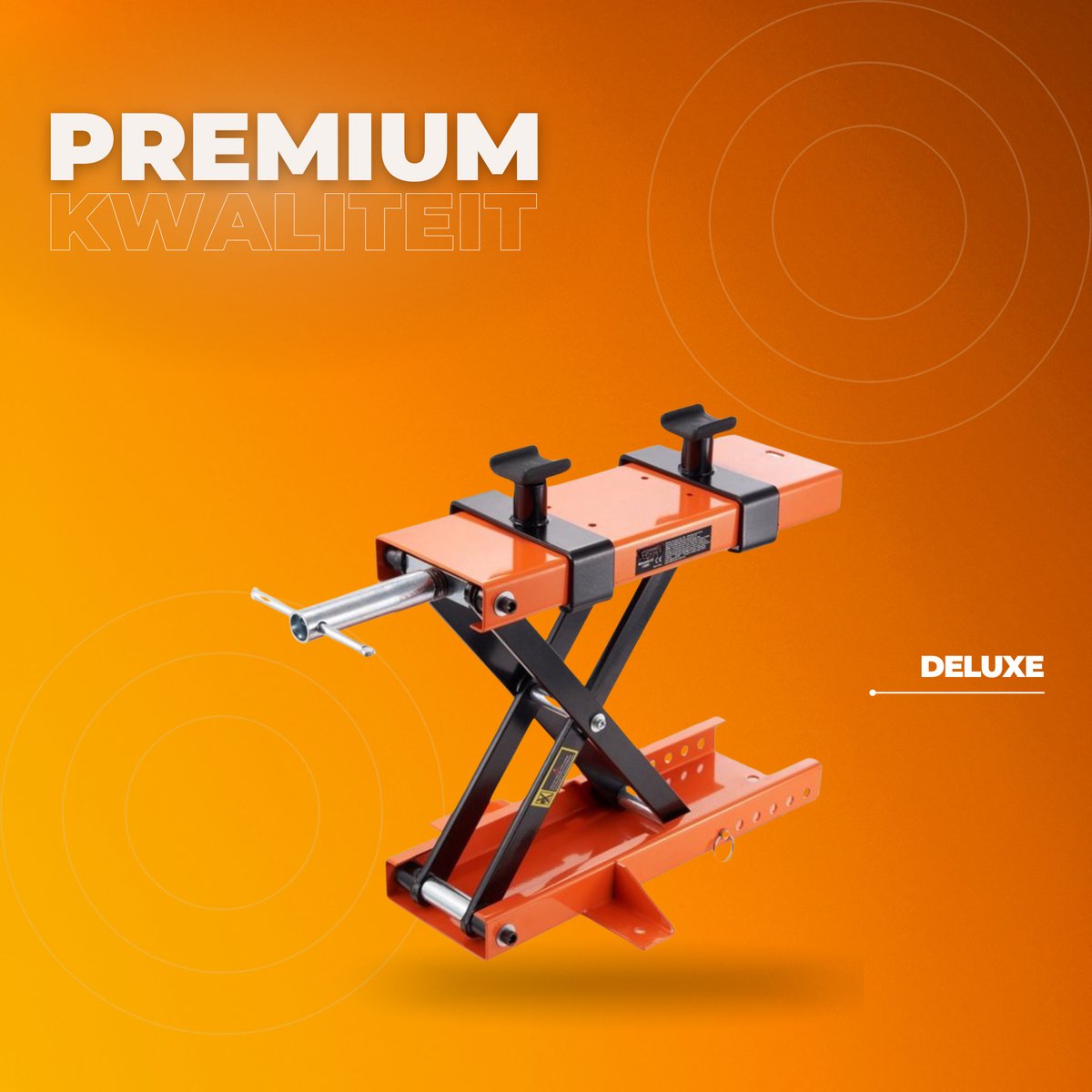 Motorkrik motorfiets heftafel - 500KG - 120-390 mm werkhoogte - oranje