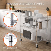 3-laags cart - Trolley - Organizer - Keukenopslag - Service kart