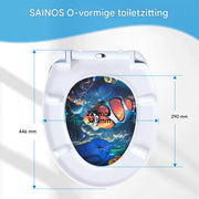 WC-bril - Toiletbril – Voor Toilet & Badkamer – Soft-Close – Duurzaam Kunststof - Vissen motief
