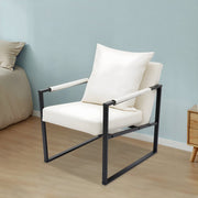 Fauteuil- Voor Woonkamer - Moderne Lounge - Stof /Wit