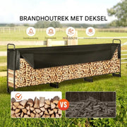 Metalen brandhoutrek - Houtrek - Waterdichte Hoes - 400KG