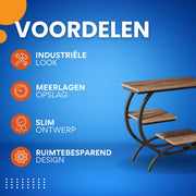 Luxe Bijzettafel Nova - Voor woonkamer of slaapkamer - Nachtkast - Bruin