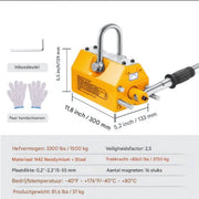 Hefmagneet PRO - 1500KG Laadvermogen - 3750KG Trekkracht - Neodymium en staal