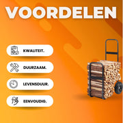 Brandhoutkar - Houtkar - Brandhoutwagen op wielen - Houtwagen 266cm - Opslag