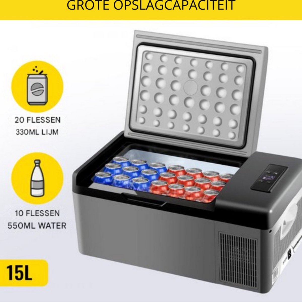 Koelbox PRO - 15L - Koelkast - Elektrische Draagbare Auto Koelbox - Frigo Vriezer - Camping