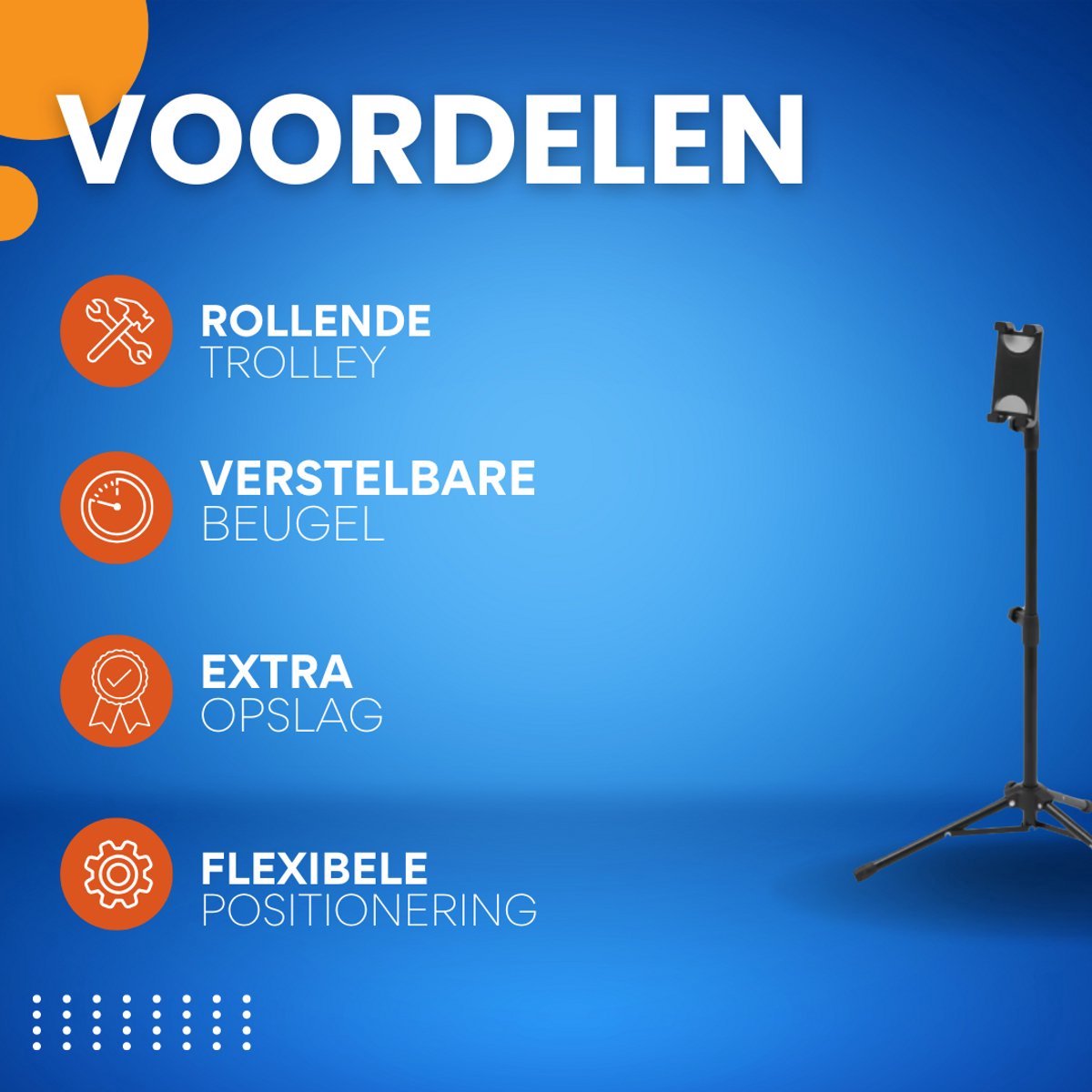 Vloerstandaard Vaylen - voor tablet en telefoon - Statief 4,5-12,9 inch - Beugel standaard - In hoogte verstelbaar
