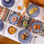 Fiorenzo Serviesset Blu Elegante - 48 delig - 12 persoons - Blauw - Dinerborden - Bordenset - Diepe borden - Ontbijtborden - Servies - Keukenservies