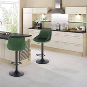 Designer Barkruk - Donkergroen - Velvet - Ergonomisch - Verstelbaar - Set van 1