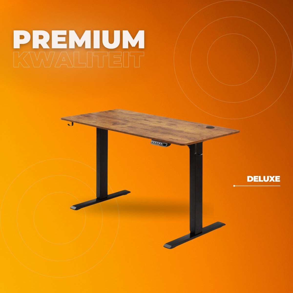 Elektrisch zit sta bureau Deluxe - Verstelbaar - 140x70cm - Voor Thuis en op Kantoor - In Hoogte Verstelbaar - Geheugenbediening