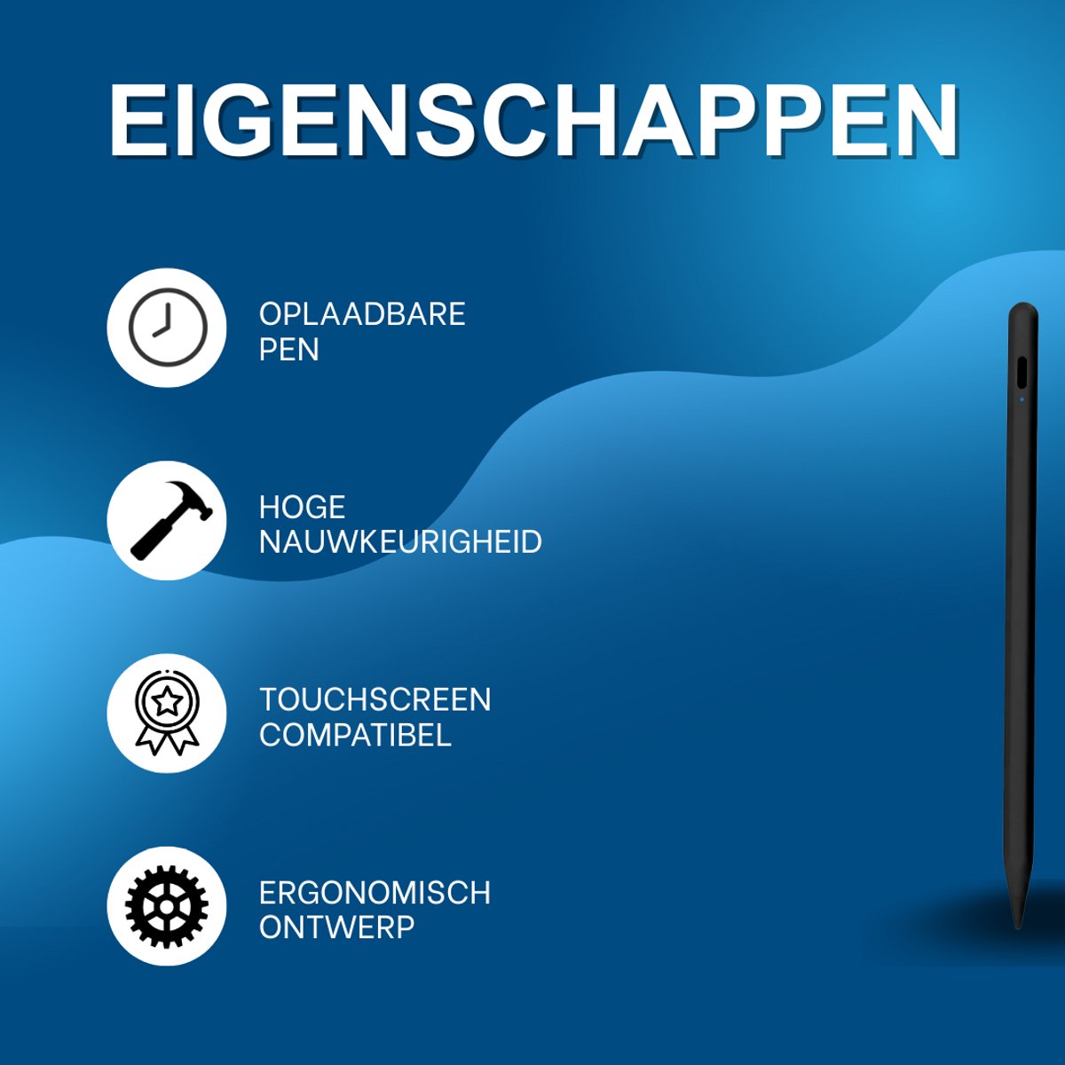 Stylus Pen PRO - Voor Xiaomi Pad 6 / 6S Pro / MAX 2023 - Tablet - Oplaadbare Touchscreen Pen - Zwart