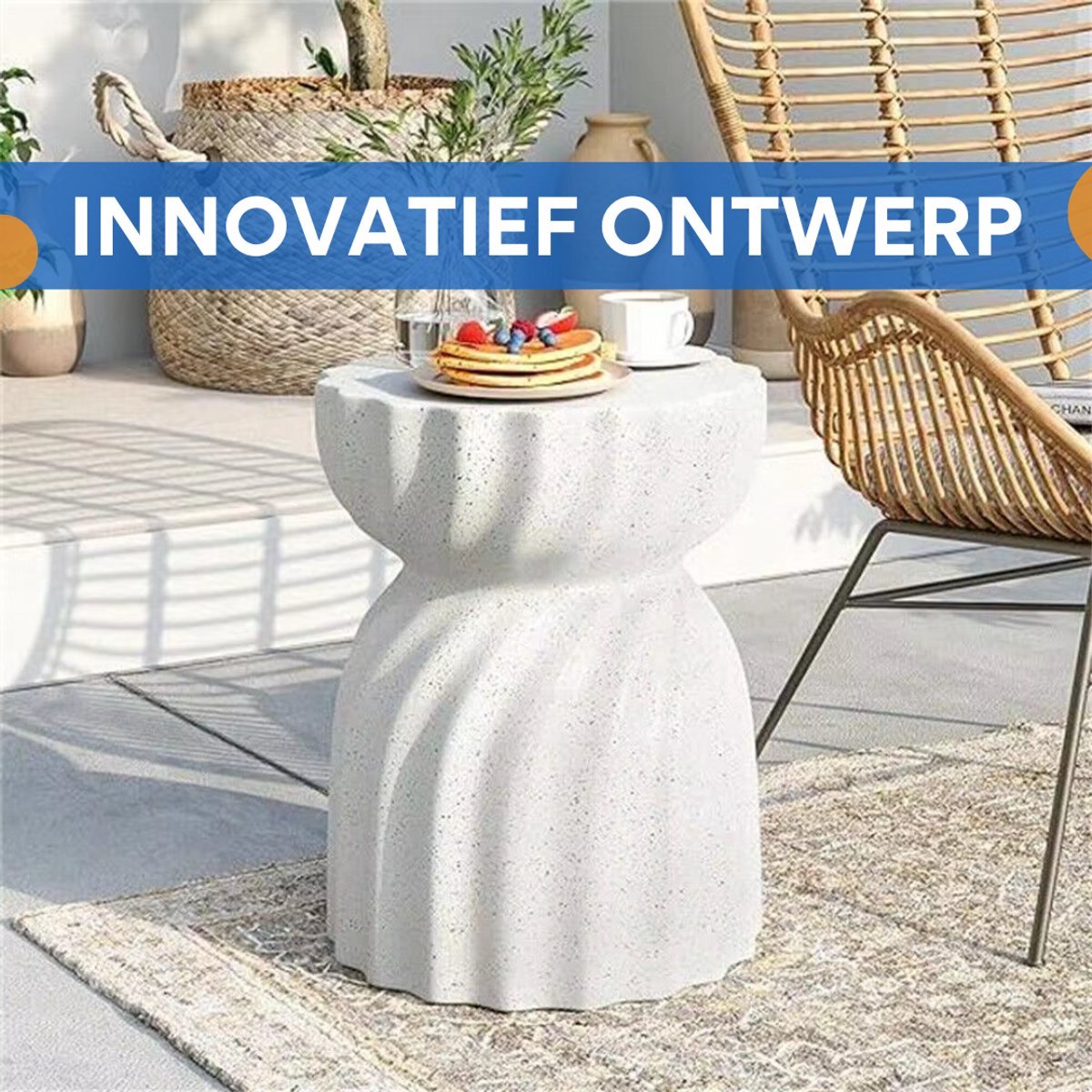 Ronde bijzettafel Zito Fioren - Salontafel - Woonkamer - Emerald look - Side table - 35cm