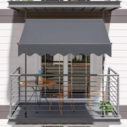 Handmatige Intrekbare Luifel - Zonneluifel - Niet-Schroef Buitenpatio Zonnescherm voor Terrasdeur en Raam - In Hoogte Verstelbaar Zonnescherm Onder Dak - 400 x 120 cm