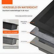 Douchenis - Wandnis - Inbouwnissen- Voor Badkamer & Douche - Zwart - 2 vakken - 41 × 107 cm