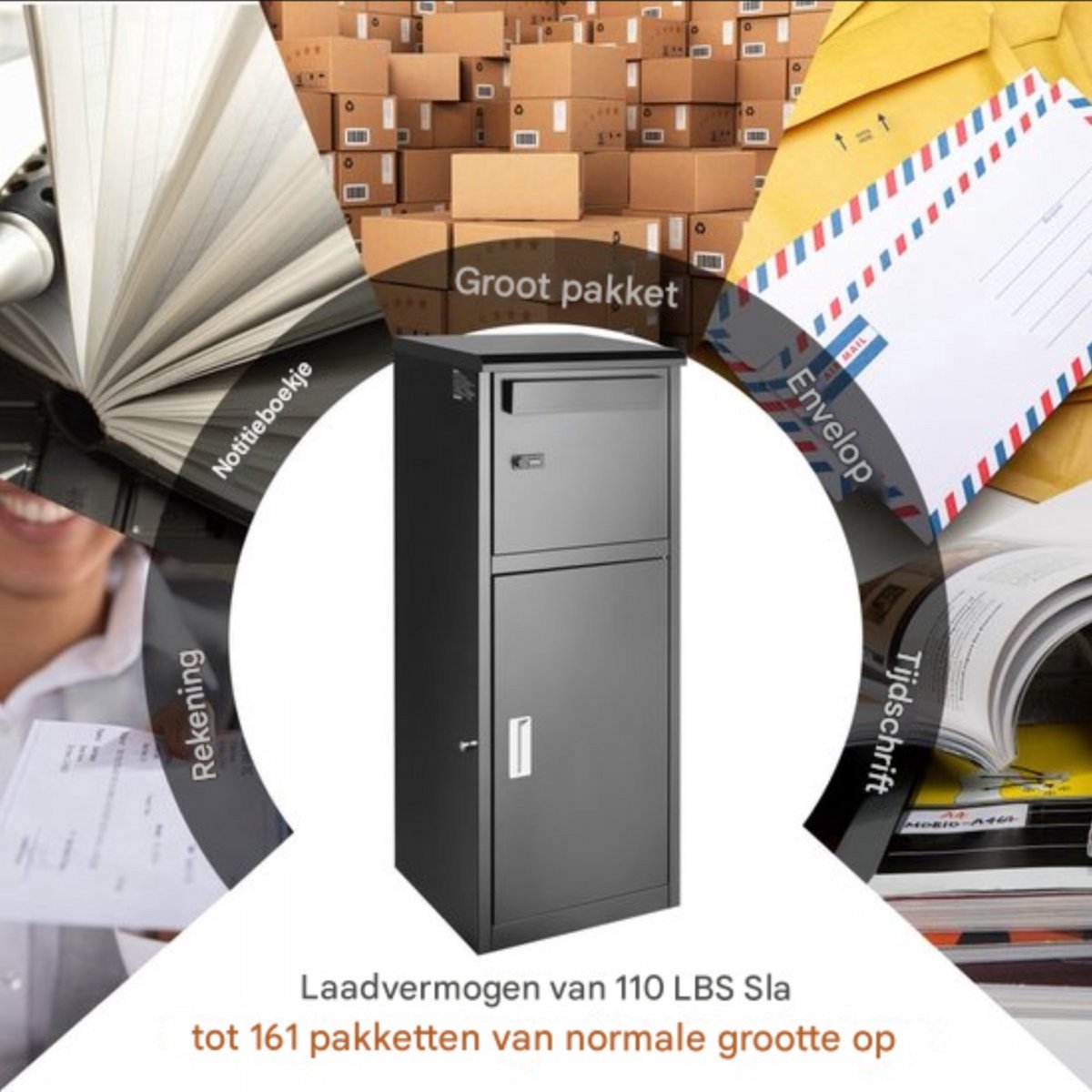 Luxe pakketbrievenbus - Pakketbox - Pakket brievenbus - Vrijstaand - 50kg Brievenbus voor Buiten