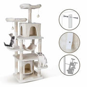 Krabpaal voor katten 170 cm - Kattenmand - Voor Binnenkatten en kittens - Krabton - Kattenspeelgoed - Beige