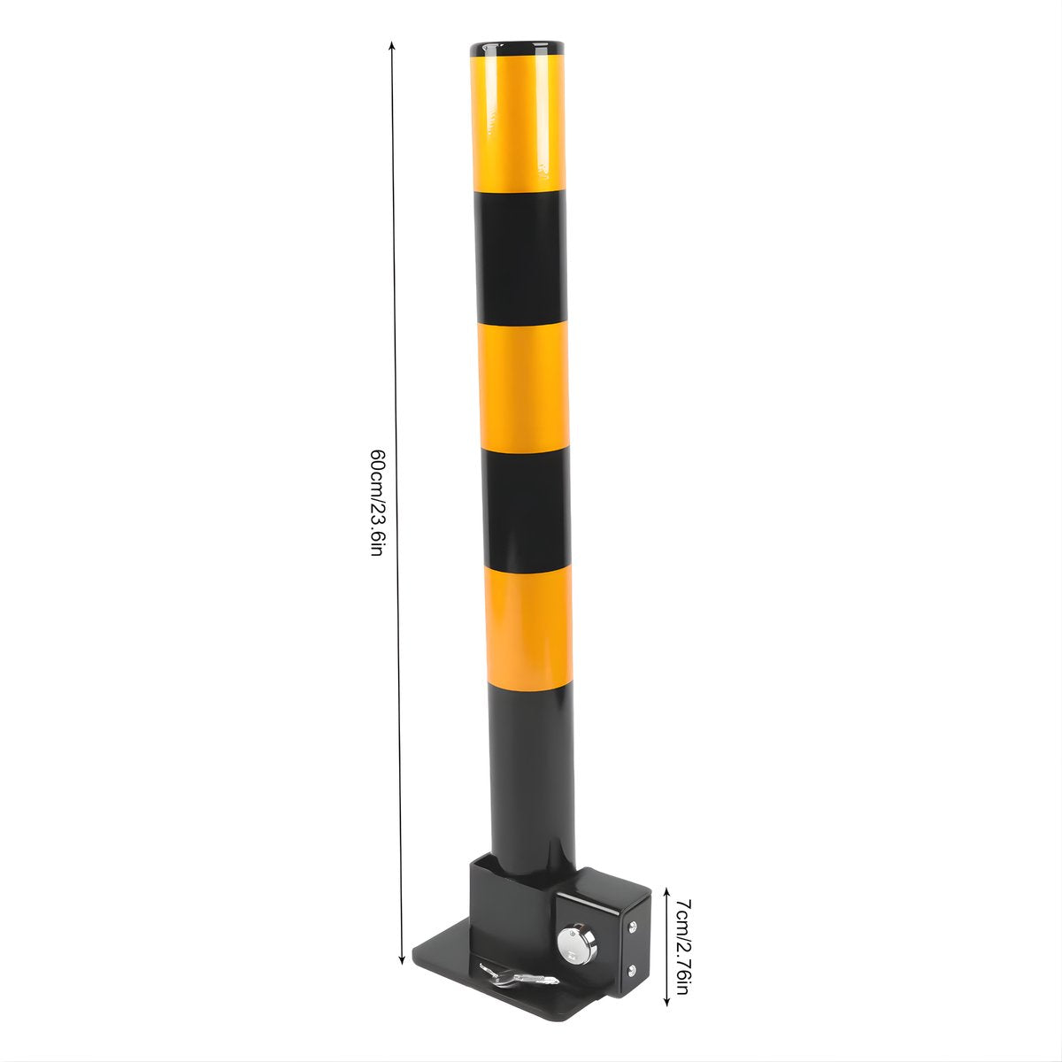 Parkeerpaal - Afzetpaal – Voor auto-opritten of parkeerplaatsen – Vouwbaar – Geel/blauw