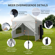 Opvouwbaar tuinhuis - Party tent - Luxe paviljoen - 3x3 m - Wit