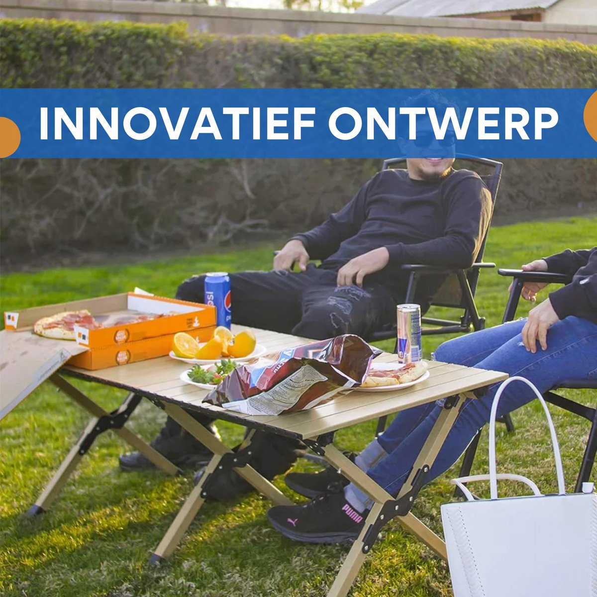 Buiten klaptafel - Campingtafel - Vouwtafel - Voor picknick, kamperen & BBQ - Draagbare campingtafel met draagtas - Lichtgewicht inklapbaar