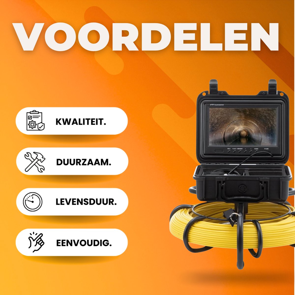 Endoscoop inspectie camera - 92m - Rioolcamera - Inspectiecamera - 6 uur batterij - 720p - Lokalisatie Apparaat voor Ondergrondse Leidingen