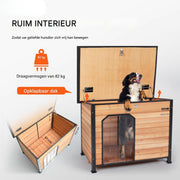 Hondenhok - Hondenmand - Hondenhuis - Hondenkennel - Voor Buiten - Voor Tuin & Buitenruimte - Bruin