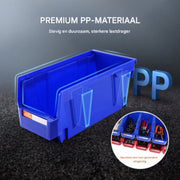 Opbergdozen - Opbergbox - Storage box - Bewaardoos - Opberger - Set van 12 - Stapelbaar - Blauw/Rood - Voor Werkplaats of Speelkamer