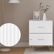 Nachtkastje - Voor Slaapkamer - Modern Vierkant Bijzettafeltje met 2 Laden & Opbergruimte - Slaapkamer Meubel in Hout