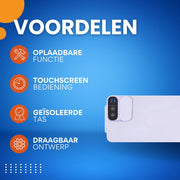 Elektrische Lunchbox 35,2 Oz - Voor Onderweg, Kantoor & School - Draagbaar & Oplaadbaar met Touchscreen Bedieningsknop - Inclusief Geïsoleerde Tas - Paars