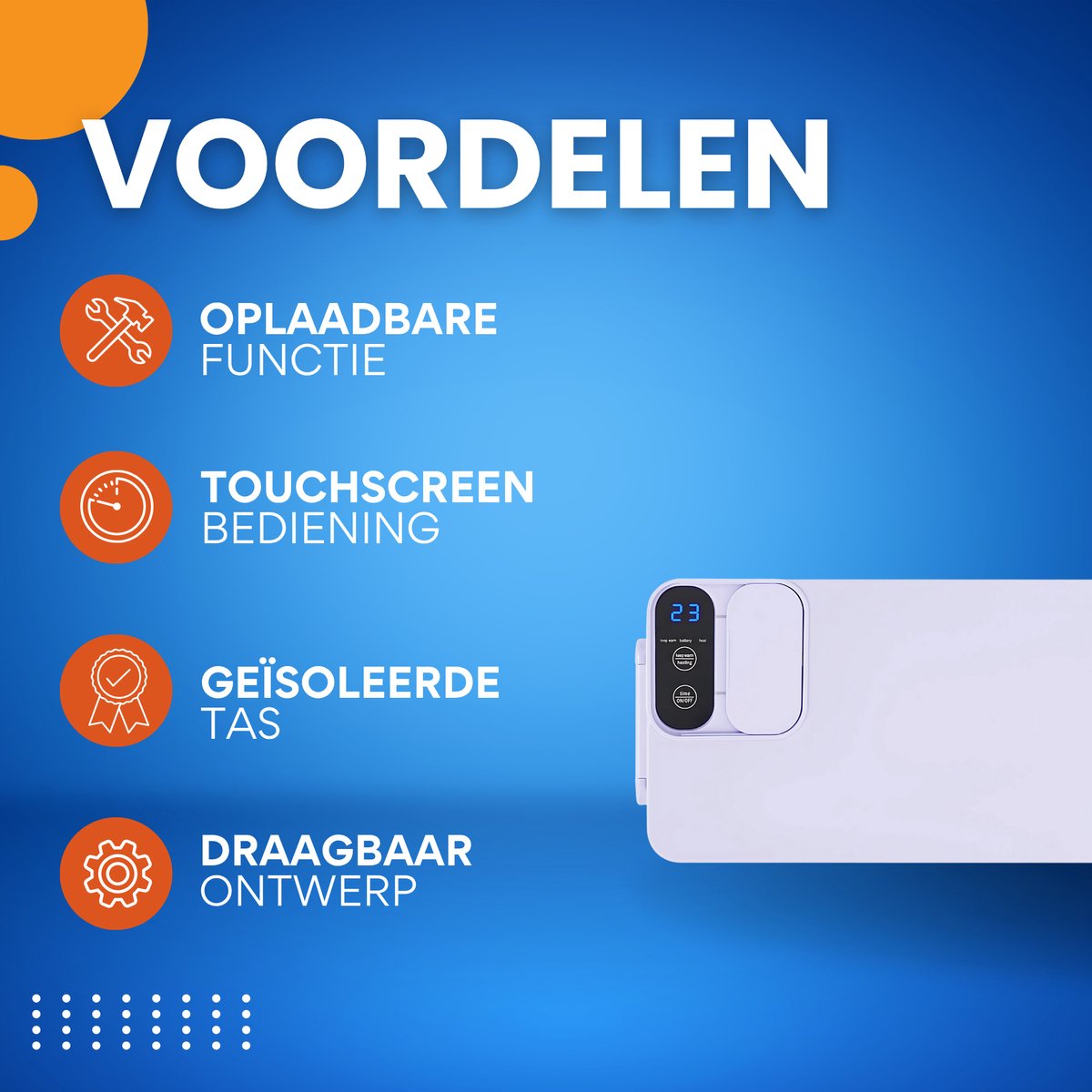 Elektrische Lunchbox 35,2 Oz - Voor Onderweg, Kantoor & School - Draagbaar & Oplaadbaar met Touchscreen Bedieningsknop - Inclusief Geïsoleerde Tas - Paars