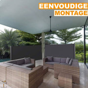 Zichtbreeknet - Grijs - Winddoek - Privacy scherm - PVC - 350x180cm