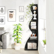 Moderne boekenkast 5 lagen - Zwart - Boekenrek - Woonkamer, slaapkamer en kinderkamer - Hout - 180cm