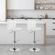 Barkruk Berlie - Met hoge rugleuning - Barstoelen ergonomisch - Zithoogte 60 - 82cm - Wit - Set van 1 - Keuken en bar