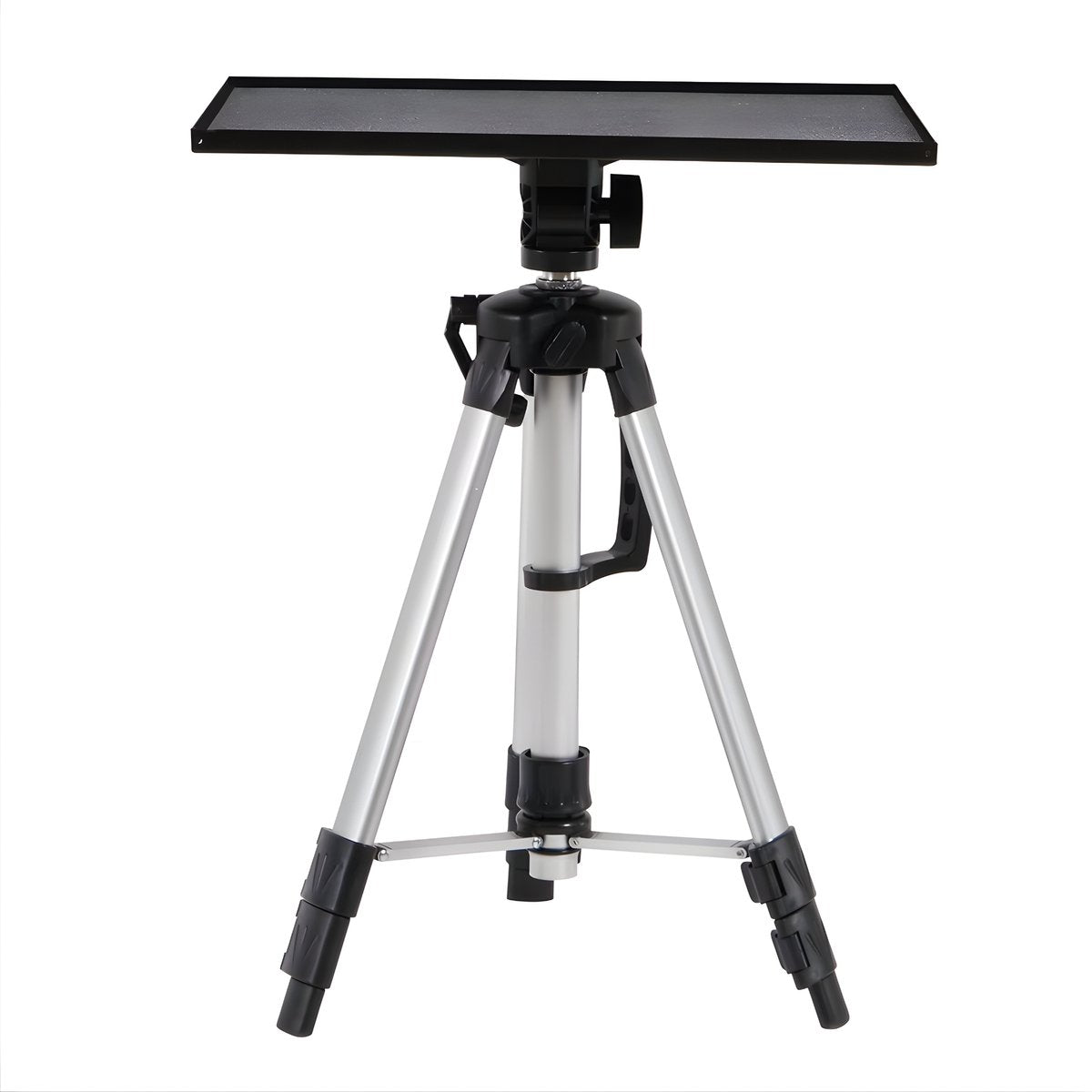 Projectorstatief – Opvouwbare Laptop- en Projectorstandaard - met Plateau en Draagtas – Lichtgewicht Aluminium- voor Thuis, Studio of Kantoor gebruik - Zilver