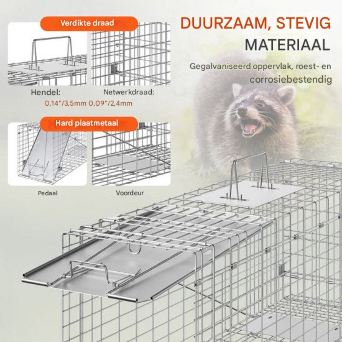 Rattenval deluxe - Diervriendelijke Steenmarter Marterval - Robuuste Levend Vangval - Voor buiten - Weerbestendige Konijnenval