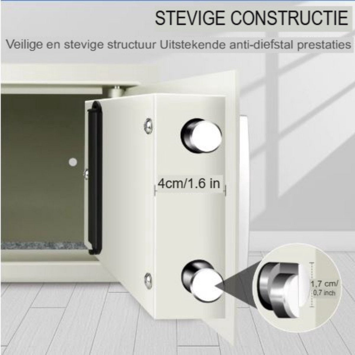 Digitale Stalen Beveiligingskluis Arvento - Commerciële Kluis - Wandmontage - 2 Sleutels - 4.6L