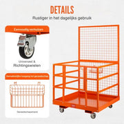 Heftruck Platform - Veiligheidsmand 635kg - Oranje - Voor Heftruck - Incl. Accessoires